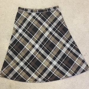 Brown Patterned Midi Skirt